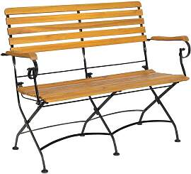 Acamp Lindau Gartenbank 115 cm Eisen/Akazie