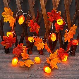 ACAREY Herbstdeko Lichterkette Batterie, Halloween 