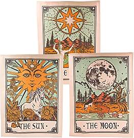 Accnicc Tarot-Tapisserie, Sonne, Mond und Stern,