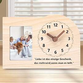 ACCSHINE Holz Wanduhr Ohne Tickgeräusche Tischuhr 