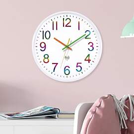 ACCSHINE Kinder Wanduhr Funk Lautlos Funkwanduhr