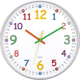 ACCSHINE Kinder Wanduhr ohne Tickgeräusche