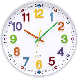 ACCSHINE Kinder Wanduhr ohne Tickgeräusche