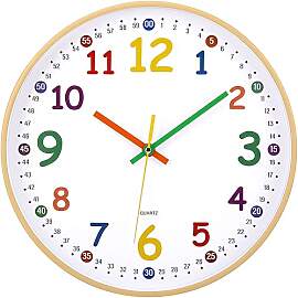 ACCSHINE Kinder Wanduhr ohne Tickgeräusche
