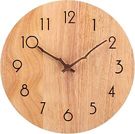 ACCSHINE Wanduhr Holz Eiche Ohne TickgeräUsche
