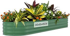 Acekool Hochbeet Metall 240x60x45CM—Oval,