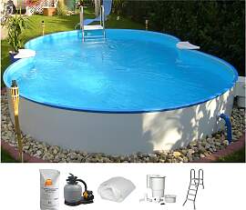 Achtformpool CLEAR POOL, weiß, B:350cm H:120cm