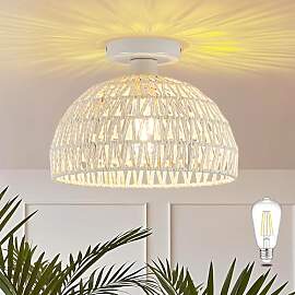 Adebime Rattan Deckenlampe 30cm - Boho Vintage