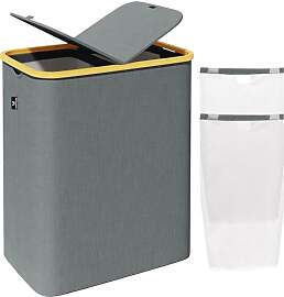 AdelDream 140L Wäschekorb mit Deckel 2 Fächer