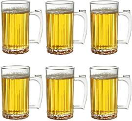 ADESUGATA 6-teiliges Bierkrug-Set, Kunststoff,