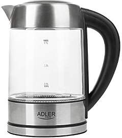 Adler AD 1247 Wasserkocher aus Edelstahl und Glas, 