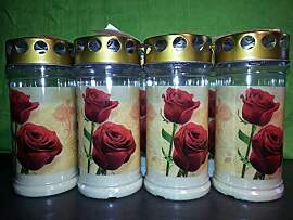 Aeterna Gabkerzen Memoriam mit Deckel und Motiv