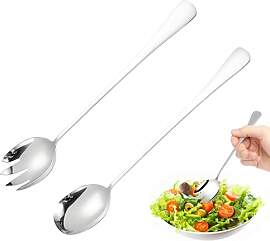 afhgdjr 2 Stück Salatbesteck Edelstahl 28