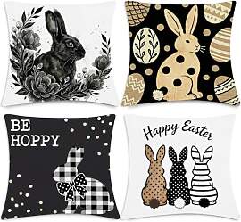 Afritee Ostern Deko Kissenbezug 45x45, Schwarz