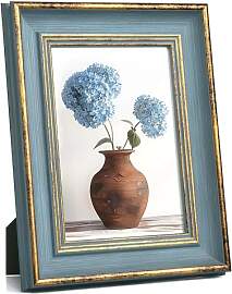 Afuly 20x25 Bilderrahmen Vintage Blau Gold