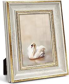 Afuly 21x30 Bilderrahmen A4 Vintage Grau Gold