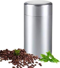 Agatige Teedose aus Edelstahl,