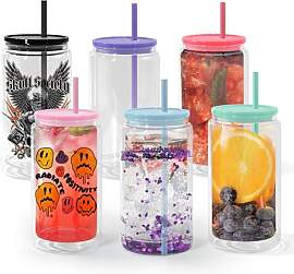 AGH life 6 Stück Sublimation Glasbecher Blanko,