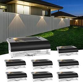 AGOTD Solar Wandleuchte Außen, Solar Zaunleuchten 