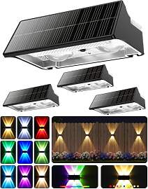 AGPTEK Solar Wandleuchten für Außen, 4 Stück