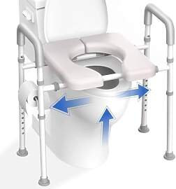Agrish Toilettensitzerhöhung mit Armlehnen,