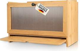 AH® Bambus Brotkasten holz mit Schneidebrett,