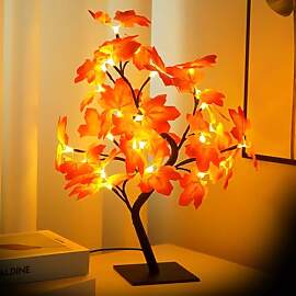 Ahornblatt Baum Lichter, Herbstdeko mit 24 LEDs,