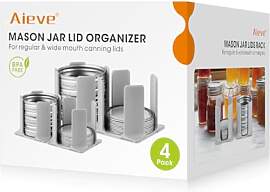 AIEVE Einmachglas-Deckel-Organizer, 4 Stück