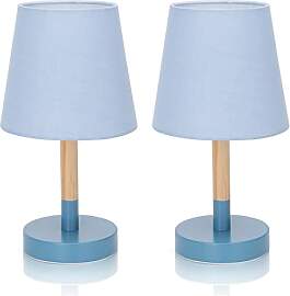 Aigostar Nachttischlampe 2er Set Holz, Moderne