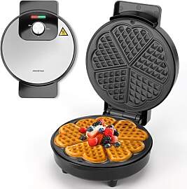 Aigostar Waffeleisen für 5 Herz-Waffeln, 1000W,