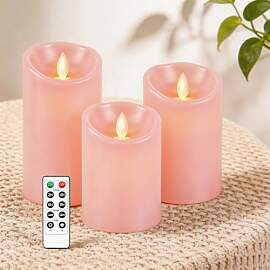 AiiBowy Led Kerzen [3er Set] Flammenlose Echtwachs 
