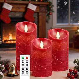 AiiBowy Led Kerzen [3er Set] Flammenlose Kerze