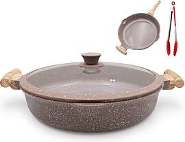 AIKENBBKK 2-in-1 Keramik pfanne mit Deckel 32 cm