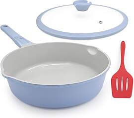 AIKENBBKK Keramik Pfanne 28 cm mit Deckel,