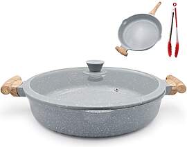 AIKENBBKK Keramik pfanne mit Deckel 32 cm, 2-in-1