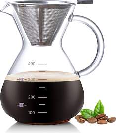 Ailelan Pour Over Kaffeebereiter, 400ml Glas