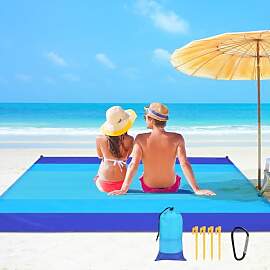 Ainiv Picknickdecke, Tragbar Stranddecke mit 4