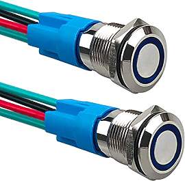 Aiqeer 2 Stück 12 mm Momentan Druckschalter, 12V