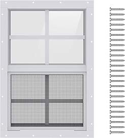 AIRGBW Fenster für Hühnerstall mit Sichtschutz,