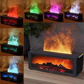 Airmpa LED Kamin Flammen Aroma Diffuser, Duftöl