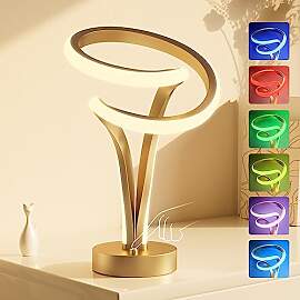 airnasa LED Nachttischlampe Gold, RGB 10W, Touch
