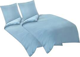 Aisbo Bettwäsche 135x200 4teilig Blau - 90gsm