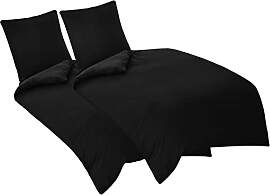 Aisbo Bettwäsche 135x200 4teilig Schwarz -