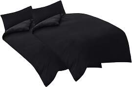 Aisbo Bettwäsche 135x200 4teilig Schwarz -