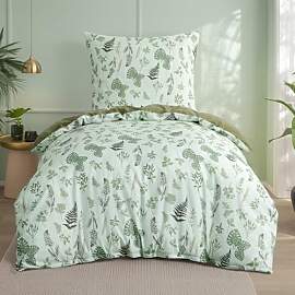 Aisbo Bettwäsche 155x220 Blumen Bettbezug -