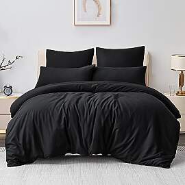 Aisbo Bettwäsche 200x200 3teilig Schwarz -