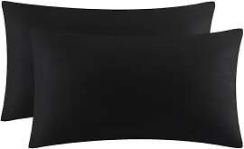 Aisbo Kissenbezug 30x50 Schwarz 2er Set -