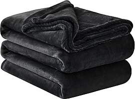 Aisbo Kuscheldecke Flauschig Decke Schwarz -