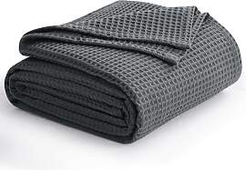 Aisbo Waffelpique Sommerdecke - Graue XXL Decke