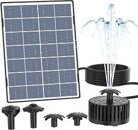 AISITIN 4,5W Solar Springbrunnen für Außen, Glas 